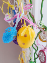 Holiday decorations in the form of Easter eggs