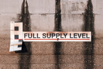 Full Supply Level. Water Measurement at Lake Samsonvale North Pine Dam, a mass concrete gravity...