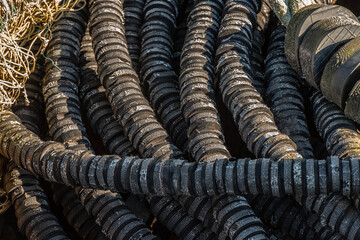 Footropes on a fishing trawl..