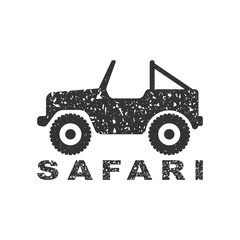 SUV icon. Off-road vehicle. Black grunge silhouette. Side view. Vector simple flat graphic illustration. The isolated object on a white background. Isolate.