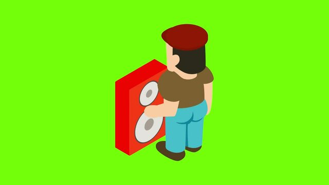 Music lover icon animation cartoon best object on green screen background