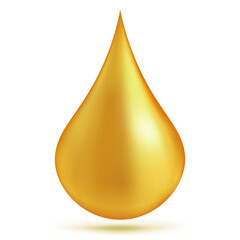 Oil drop or honey isolated on transparent background as industrial and petroleum concept. vector illustration.