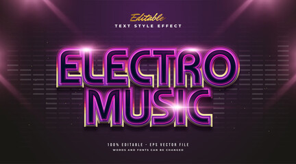 Electro Music Text in Colorful Gradient with Glowing Effect and Futuristic Style