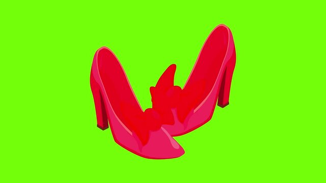 Party shoes icon animation cartoon best object on green screen background