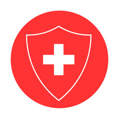 Immune system, medical shield icon in trendy flat style design