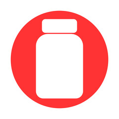 Obraz premium Medical tablets, pills bottle, simple flat illustration