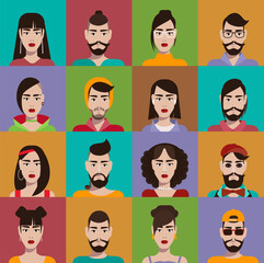 Big avatar set vector.