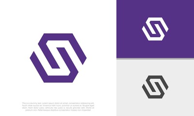 Initials S logo design. Initial Letter Logo. Hexagon logo concept.
