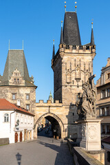 Fototapeta na wymiar Lesser Quarter Bridge Tower in Prague