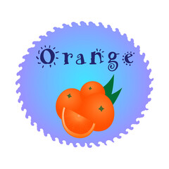 Vector design with oranges. Emblem, logo, label, sticker and print