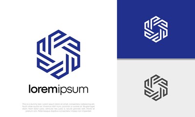 Innovative high tech logo template. Smart computer. machine learning. Technology Logo. Hexa tech logo concept