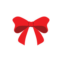 drawing of beautiful red bow isolated on white background