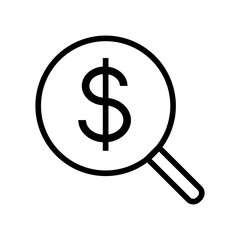vector symbol image loan money search icon black on white