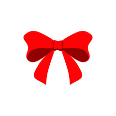 vector drawing of beautiful red bow isolated on white background