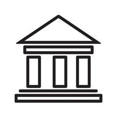symbolic drawing of bank icon black on white