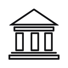  vector symbolic drawing of bank icon black on white