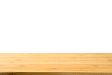Wooden table top on white background - can be used to showcase or mount your products