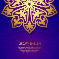 Decorative gold and purple background. Luxury pattern template. Vector abstract design elements. Great for invitation and greeting cards, packaging, flyer, wallpaper or any desired idea. Asian ornamen