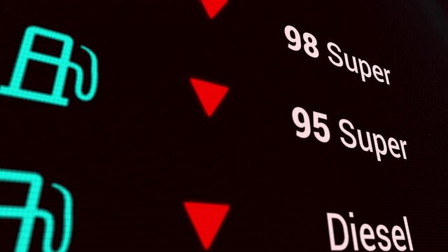 Fuel price dropping animation, concept animation. Gasoline Prices and Tax concept