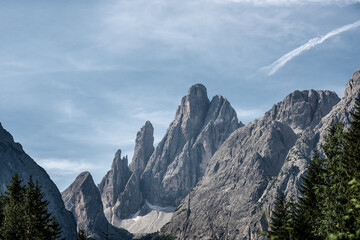 Panoramic view of the Sexten Dolomites in Italy..Croda dei Toni.