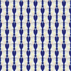 Blue Japanese Tie-Dye Watercolor Seamless Pattern. Organic Geometric Female Summer Pattern. Watercolor Brush Paint. Rough Paint Brush Asiatic Teal. Geometric Hand Painted Fashion Design.