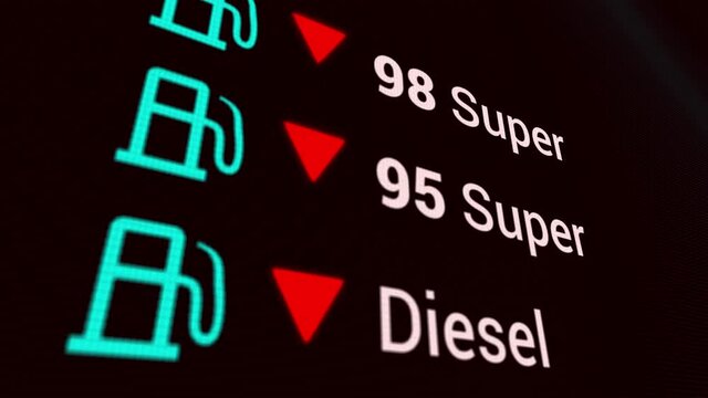Fuel price dropping animation, concept animation. Gasoline Prices and Tax concept
