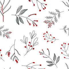 seamless vector graphic pattern with small flowers on a white background. Sophisticated cute and simple pattern for fabric, greeting cards