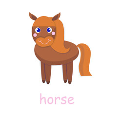 Obraz premium Red horse icon 3D farm animal art design element for web, for print, for fabric print, for product design, for packing design