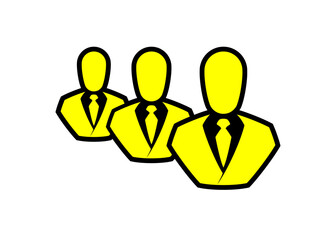 People line icon. Outline persons solid, group linear black pictogram. Simple image business collective people. Labor men collective silhouette. Office flat staff icon, bodyguards. Employees of bank