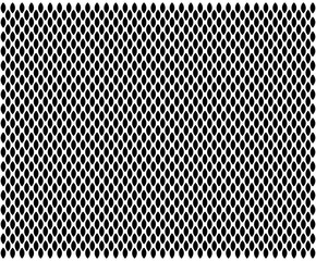 Patrón de óvalos negros ordenados en líneas verticales paralelas sobre fondo blanco