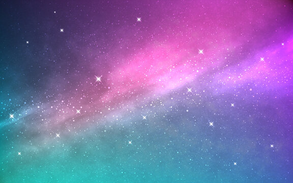 Space Background Northern Lights Effect Realistic Nebula With Stars Abstract Cosmic Backdrop Cosmos With Milky Way Color Universe And Stardust Starry Galaxy Vector Illustration Stock Vector Adobe Stock