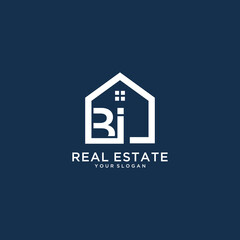 Letter bi home logo design