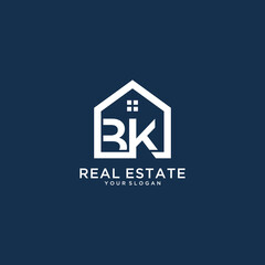 Letter bk home logo design