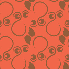 Seamless texture, pattern on a square background - face, look, surprise, mustache, gnome.