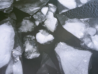 Top view of ice floes