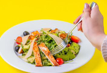 Food, burgers, salats, new and yellow