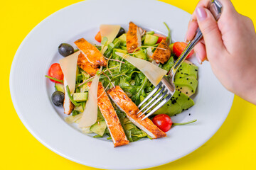 Food, burgers, salats, new and yellow