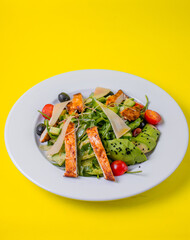 Food, burgers, salats, new and yellow