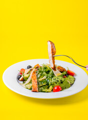 Food, burgers, salats, new and yellow