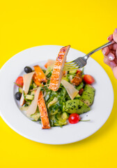 Food, burgers, salats, new and yellow