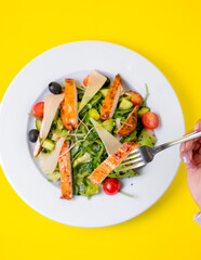 Food, burgers, salats, new and yellow