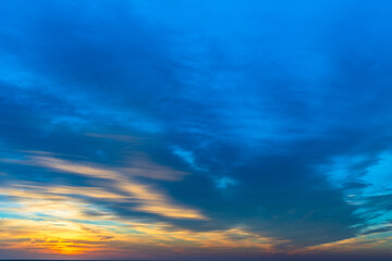 Sunrise sky with high cloud