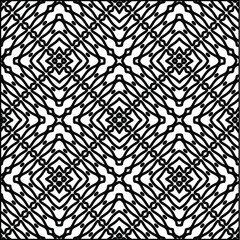 Geometric vector pattern with triangular elements. Seamless abstract ornament for wallpapers and backgrounds. Black and white colors.