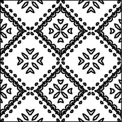 Geometric vector pattern with triangular elements. Seamless abstract ornament for wallpapers and backgrounds. Black and white colors.