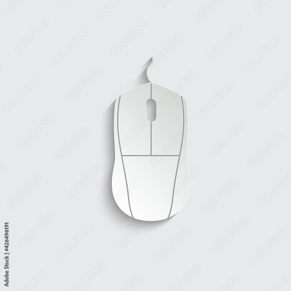 Poster paper mouse line icon vector computer mouse