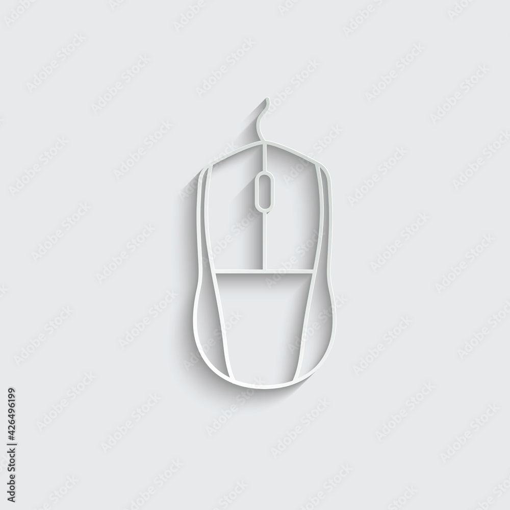 Poster paper mouse line icon vector computer mouse