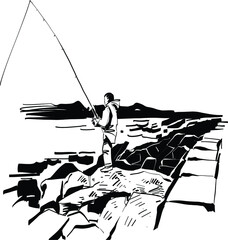 fishing in the morning