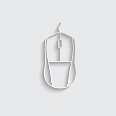 paper mouse line icon vector Computer mouse