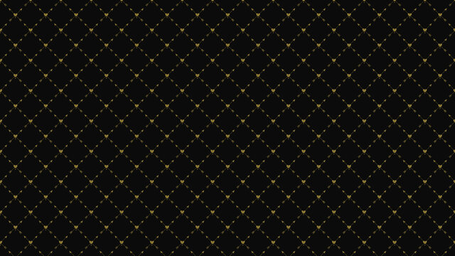 abstract seamless mini golden heart pattern on black color background