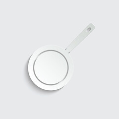 paper frying pan - vector icon